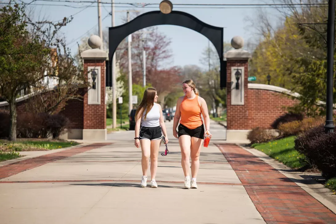 Students walking on the Academic Corridor